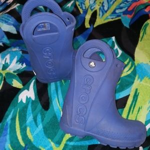 Blue Crocs rainboots size 7